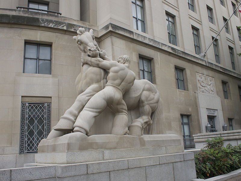 "Man Controlling Trade" outside of the Federal Trade Commission building. Jerry Stratton / http://hoboes.com/Mimsy, via Wikimedia Commons