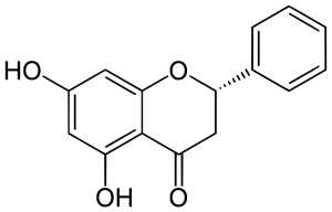 Pinocembrin molecule. By Yikrazuul (Own work) [Public domain], via Wikimedia Commons