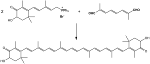 Synthesis of astaxanthin. By Michał Sobkowski (Own work) [Public domain], via Wikimedia Commons