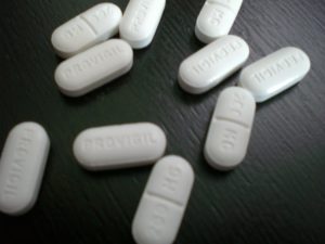 Tablets of Provigil, a standard brand of modafinil.