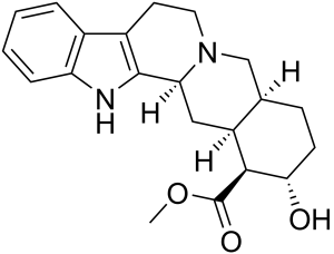 Chemical structure of rauwolscine. By Edgar181 (Own work) [Public domain], via Wikimedia Commons